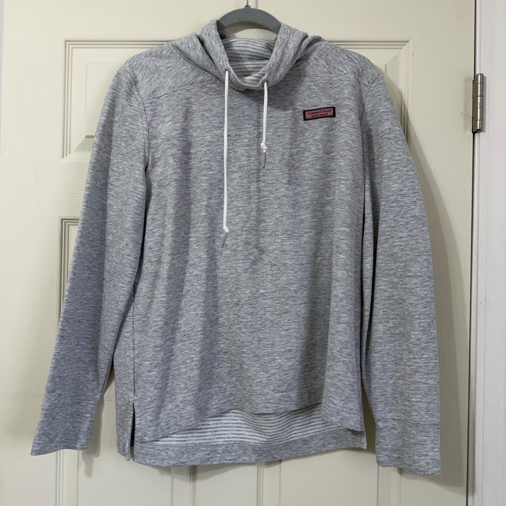 Vineyard Vines Heather Gray Pullover Hooded Sweatshirt